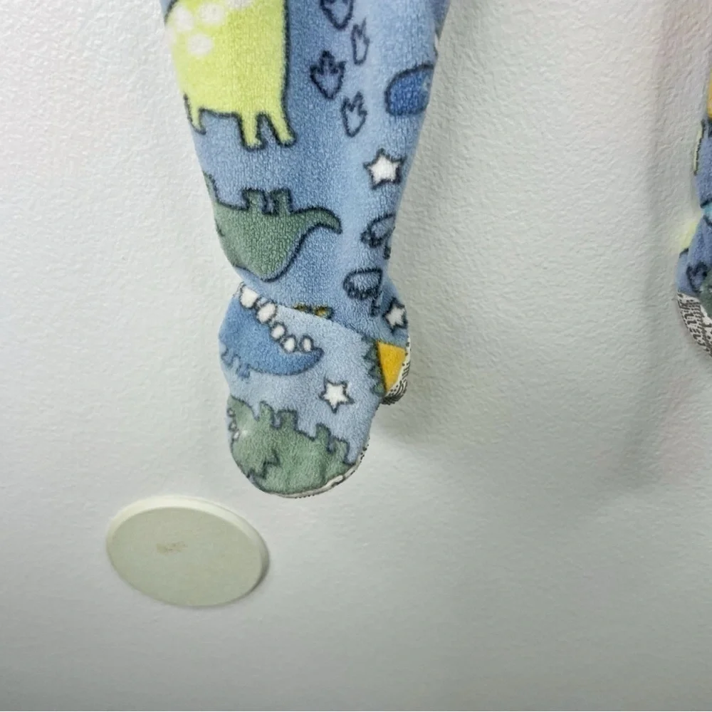KIDS HEADQUARTERS Boys Kids Light Blue Onesie with Cute Dinosaur Print Size 12 M